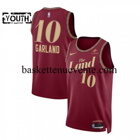 Maillot Basket Cleveland Cavaliers Darius Garland 10 2023-2024 Nike City Edition Rouge Swingman - Enfant